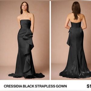 Azazie Cressida Strapless Black Gown